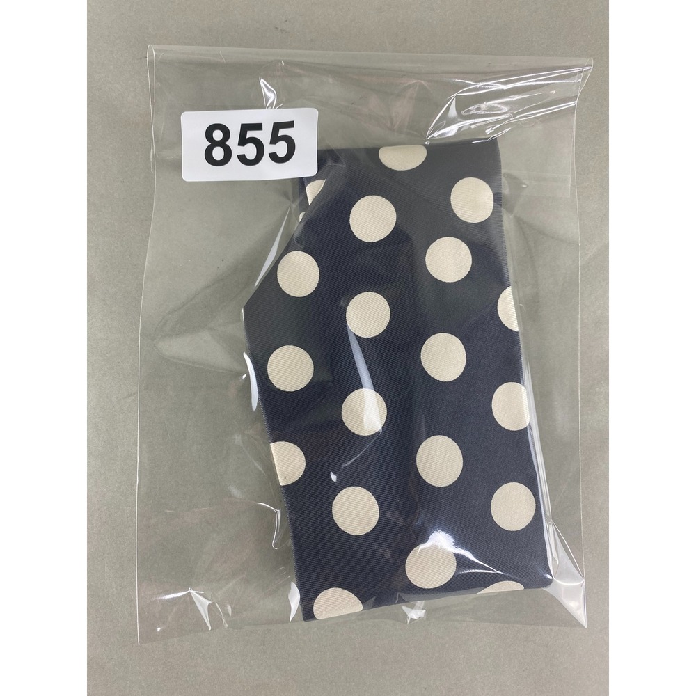Van Heusen 417 Mens Tie Navy Blue White Polka Dot Silk Classic Business 56x4 - Picture 5 of 5